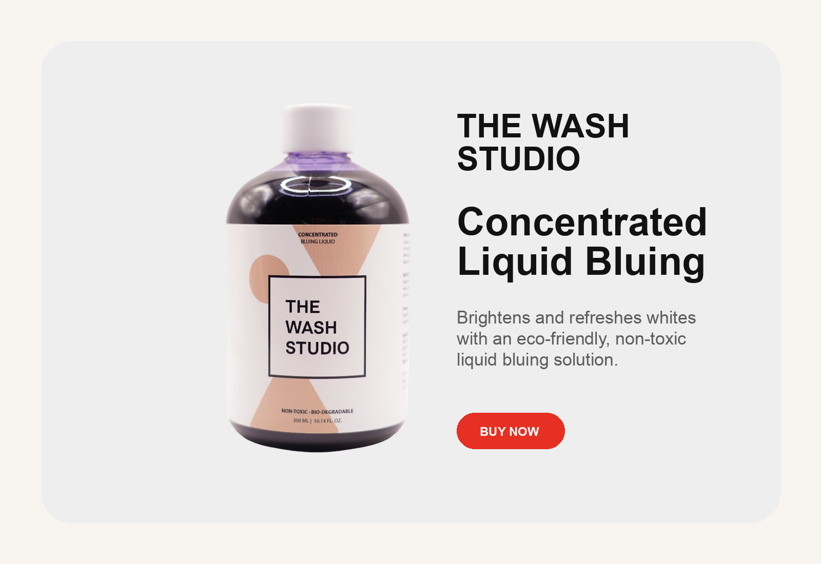 The Wash Studio product storefront hero
